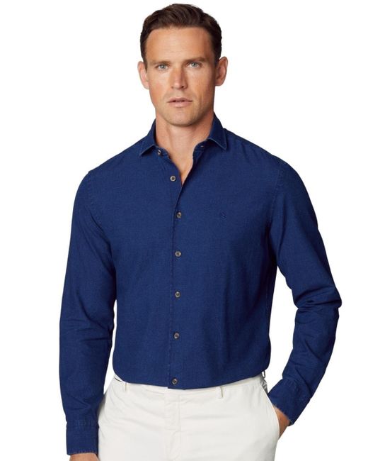Hackett Mittelblauer Denim Hemd in Blue für Herren