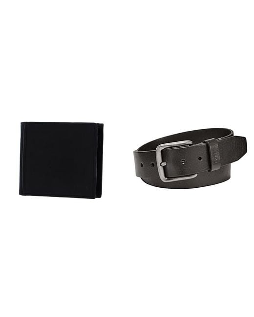 Uomo Ingram Portafoglio in pelle nera e cintura Brody di Fossil in Black da Uomo