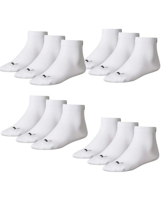 PUMA Quarter Quarters Socken 12er Pack in Weiß | Lyst DE
