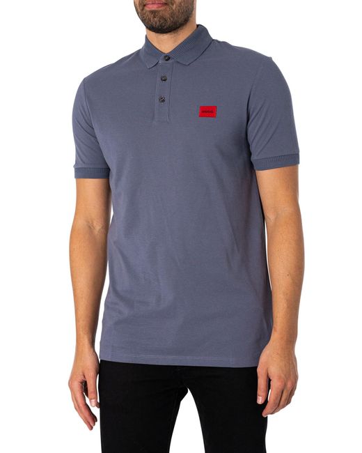 HUGO Blue Dereso232 Logo Slim Polo Shirt for men