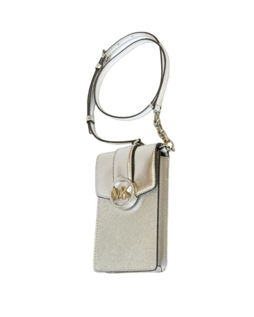 Michael Kors White Carmen Small Logo Smartphone Crossbody Bag