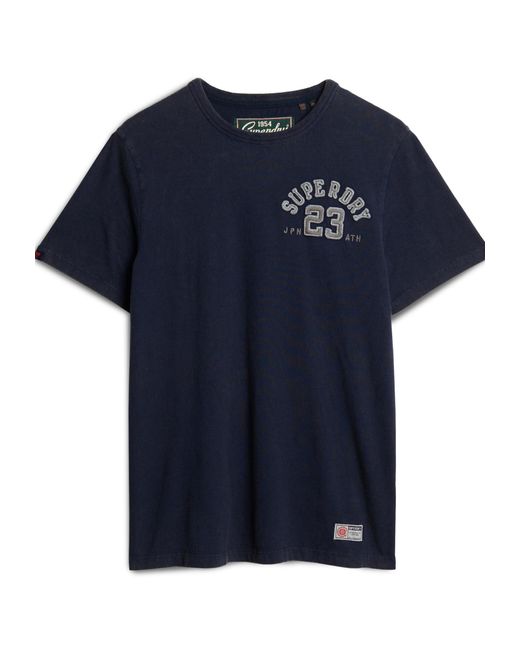 Superdry Vintage Athletic Chest S/S Tee C1-Bedrucktes T-Shirt in Blue für Herren