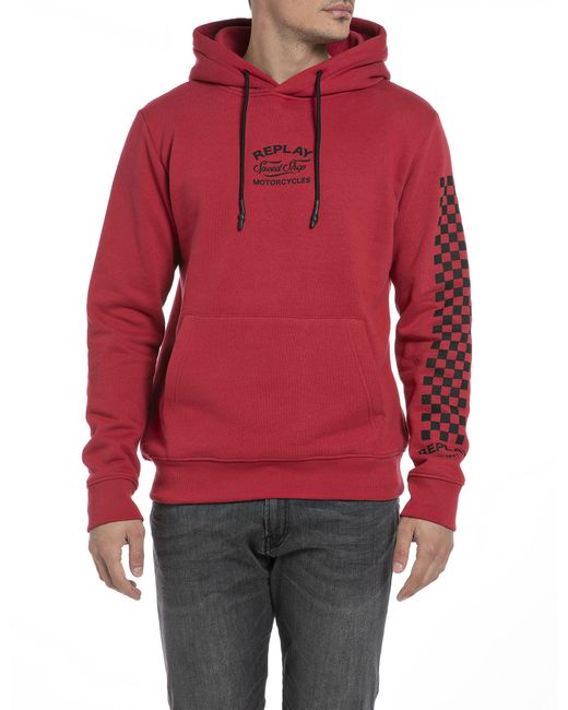 M6565B Sweatshirt à Capuche Replay pour homme en coloris Red