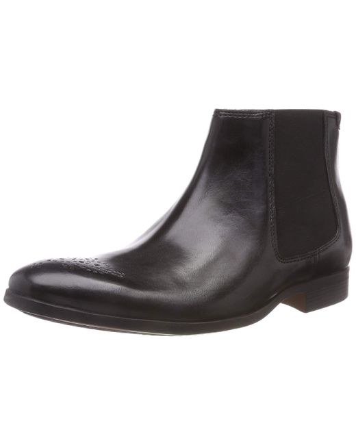 clarks black leather chelsea boots