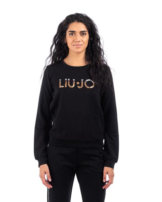 Liu Jo Felpa Girocollo ecosostenibile con Logo TF3288 di Liu Jo in Black