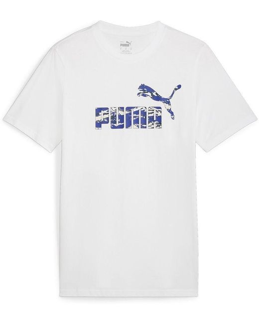 PUMA Ess+ Camo Graphic Tee Tees in het White