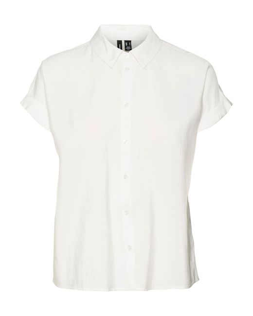 Vmgrace SS Shirt Wvn Ga Noos Camicia da Donna di Vero Moda in White