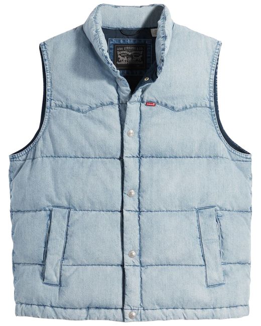 Levi's Blue Western Super Puffer Vest Jackets for men
