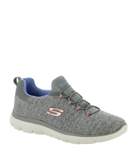 Skechers Quick Getaway Sneaker - Wide Width Grey Blue 9