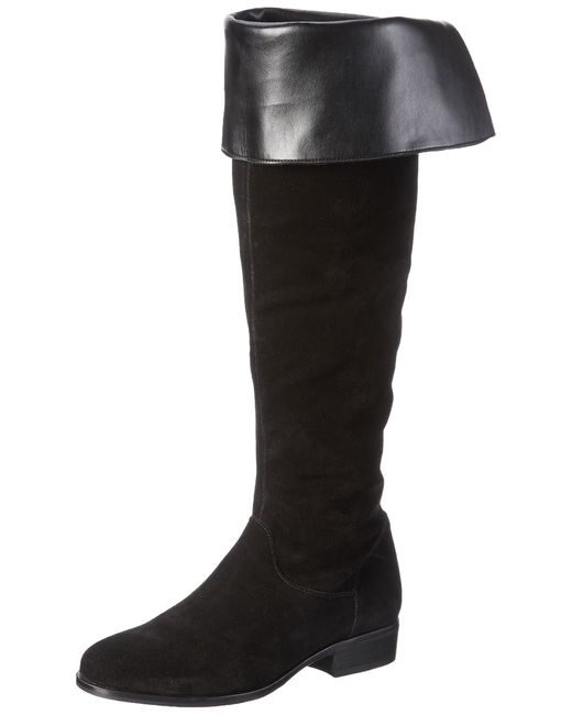 Vero Moda Black VMMILLE Leather Overknee Boot Schneestiefel