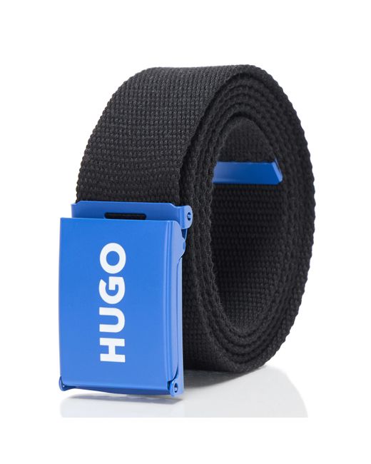 HUGO Logo Buckle Belt in Blue for Men | Lyst UK