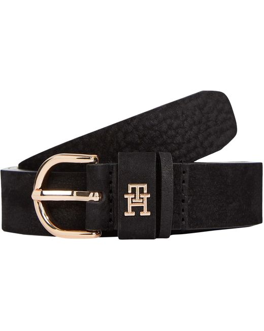 Tommy Hilfiger Black Gürtel Essential Effortless 2,5 cm Nubuck Ledergürtel