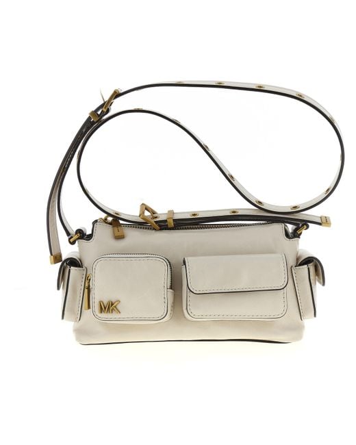 Michael Kors Sm Conv Pckt Xbody Lt Cream Eenheidsmaat in het Metallic