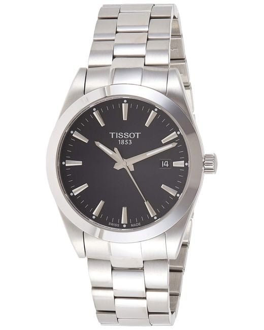 Tissot Mens Gentleman Stainless Steel Dress Watch Grey T1274101105100