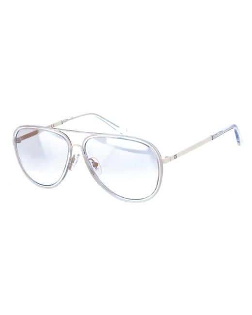 Guess Metallic Sunglasses Gu 6982 22c White/crystal/smoke Mirror for men