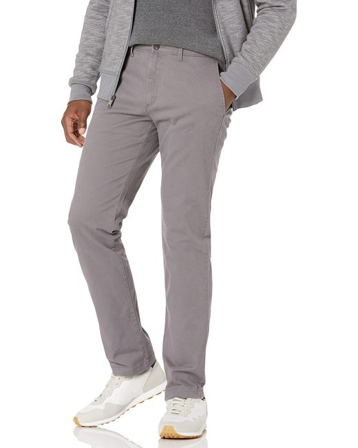 , pantaloni da uomo, elasticizzati, stile, vestibilità slim fit, kaki, Grigio di Amazon Essentials in Gray da Uomo