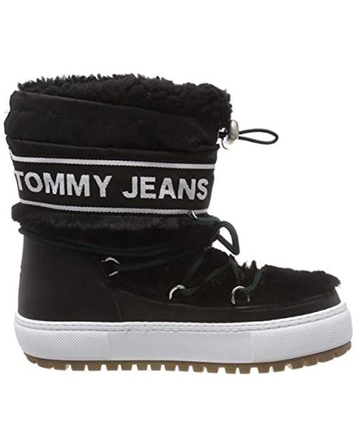 Tommy Hilfiger Funny Faux Fur Snowboot Snow Boots in Black