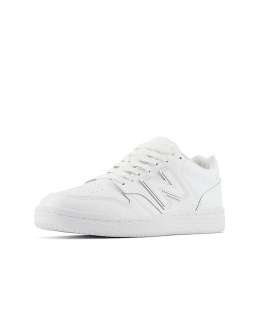 Hombre Bb480 En, Cuero, Talla New Balance de hombre de color White