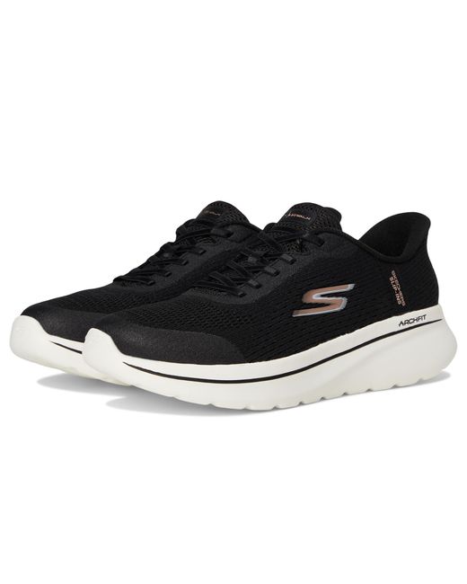 Skechers Women's Black Go Walk Arch Fit N-joy Ria Hands Free Slip-ins Sneaker