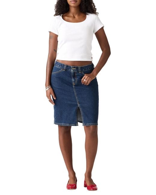 Levi's Blue Low Midi Skirt Longer Days No Dp
