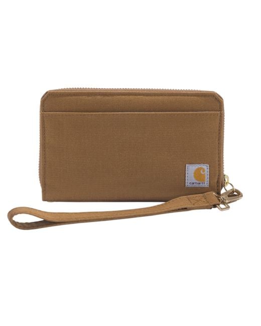 Carhartt Brown Casual Canvas Lay Flat Clutch Wallets For