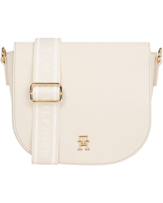 Tommy Hilfiger Natural Crossbody Bag Tasche Logotape Breiter Tragegurt