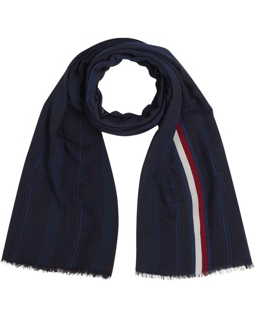 Écharpe drapeau essentiel AW0AW17345 pour femme Tommy Hilfiger en coloris Blue
