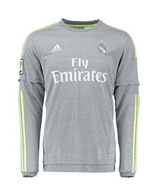 Adidas Real Madrid CF Away Long Sleeve Jersey-GREY in Gray für Herren