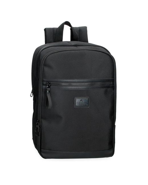 Blackmore Sac à Dos pour Ordinateur Portable 15,6 Pouces Noir 30 x 42 x 14,5 cm Polyester avec détails en Cuir synthétique 14,5 Pepe Jeans pour homme