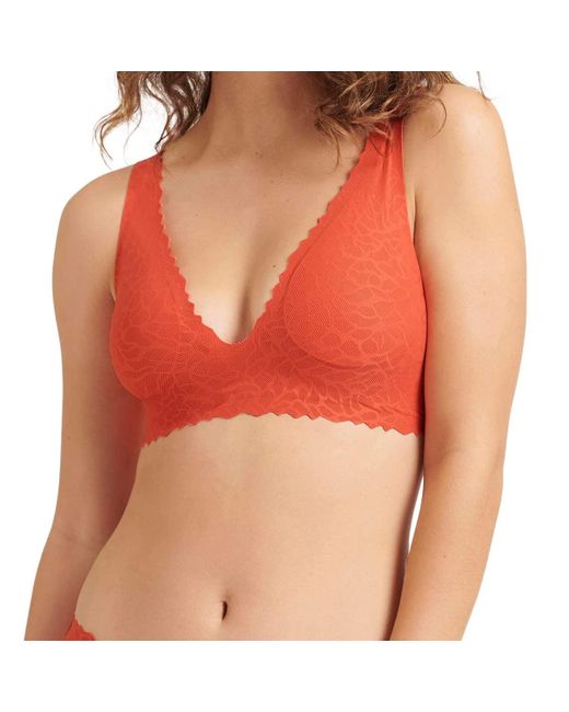 Mujer Zero Feel Lace 2.0 Bralette Sloggi de color Orange