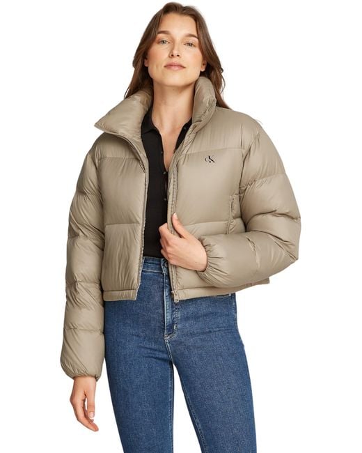 Calvin Klein Blue Calvin Klein Pufferjacke Down Cropped Puffer Kurz