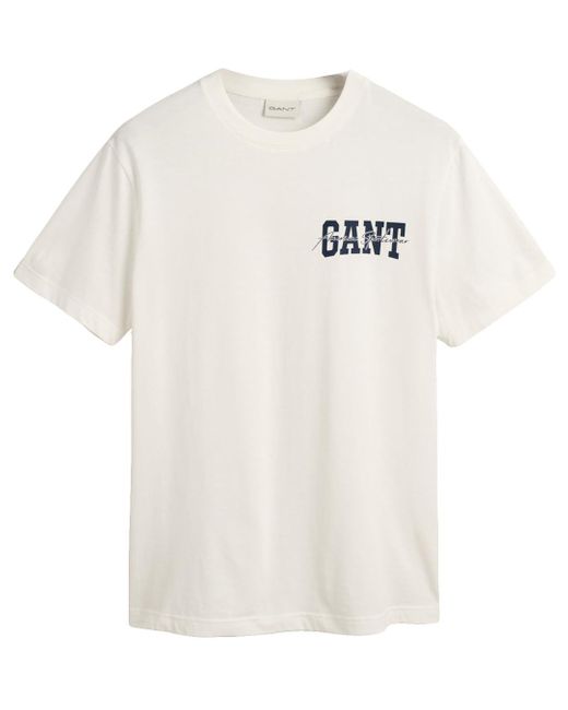 Gant White Arch Script Ss T-shirt for men