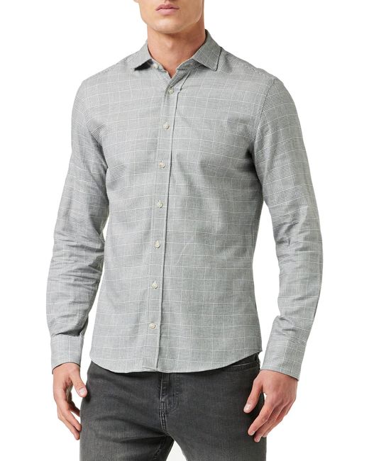 Hackett Glen Check Flannel Shirt in Gray für Herren
