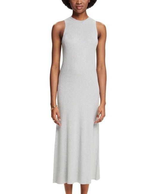 esprit abendkleid grau