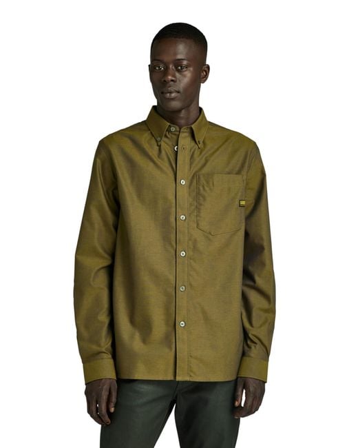 G-Star One Pkt Regular Shirt Met Lange Mouwen in het Green voor heren