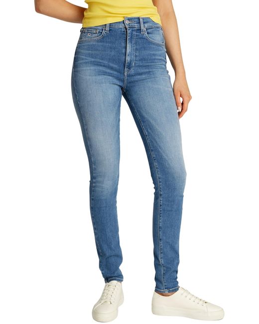 Donna Jeans Sylvia Skinny Vita Alta di Tommy Hilfiger in Blue