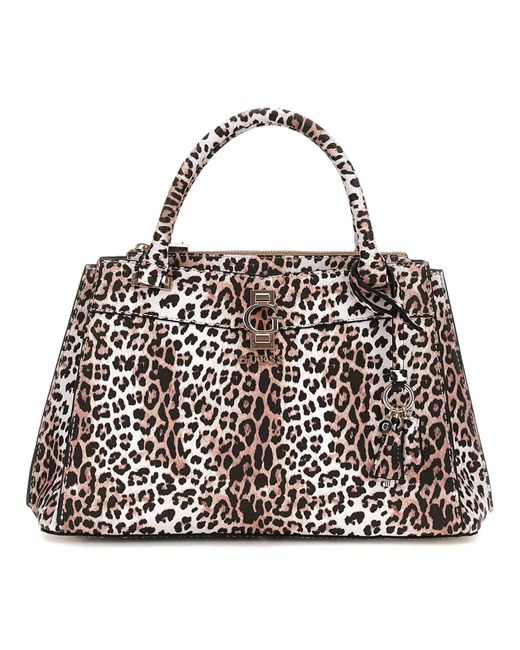 Jorah Luxury Satchel Leopard di Guess in Black