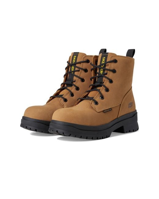 Skechers Brown Foxgrove Comp Toe Industrieschuh für