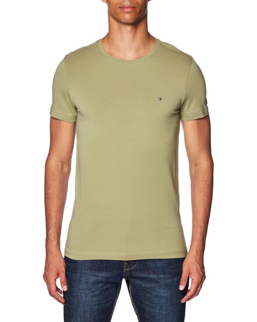 T-shirt Stretch Slim Fit Jersey Tommy Hilfiger pour homme en coloris Green
