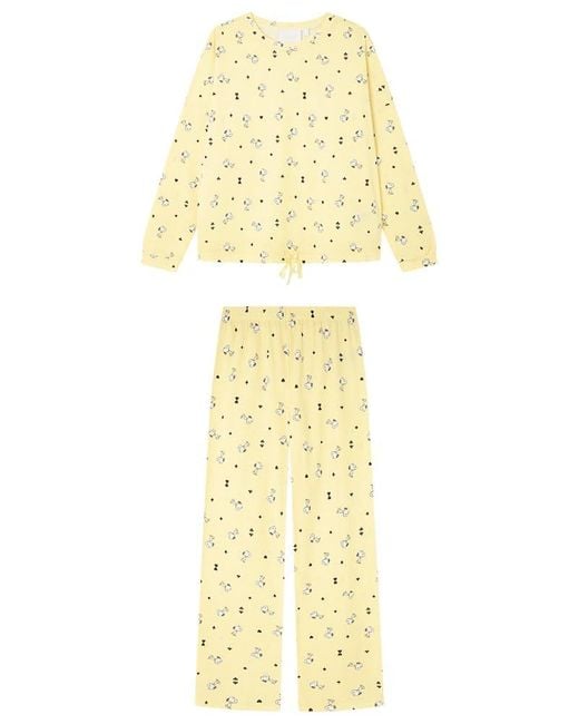 Long Pyjama MULTILICENSE Happy Snoopy Pijamas Women'secret de color Yellow