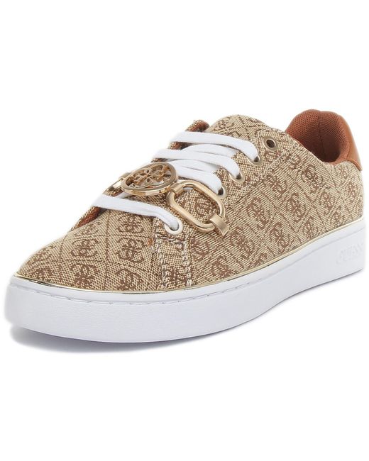 Guess Metallic Babee Lace Up Synthetic Casual Sneakers