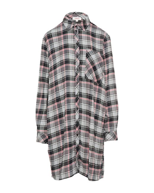 S.oliver Gray Strukturierte Longbluse aus Viskosemix dunkelgrau 42