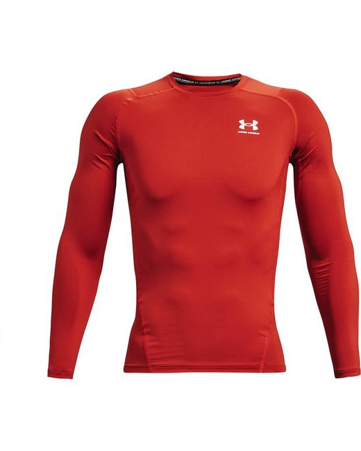 HeatGear Maglietta a compressione a maniche lunghe di Under Armour in Red da Uomo