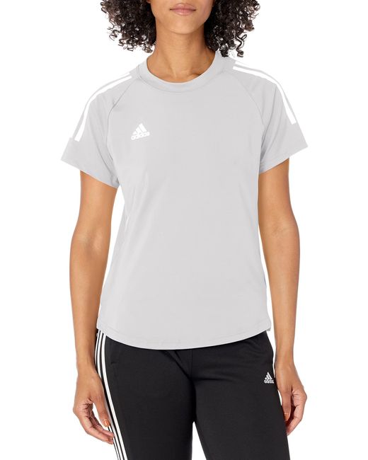 adidas Womens Low Jersey Short Sleeve Shirt in White | Lyst