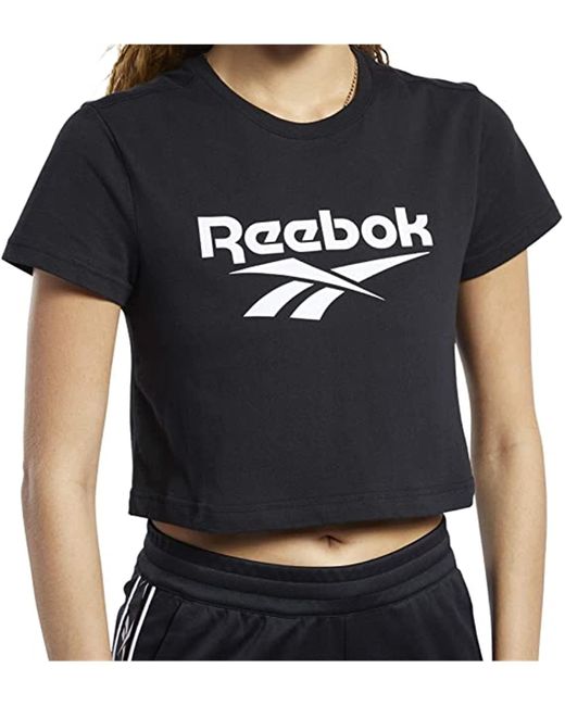 Reebok Black Classics Trail Cropped Tee Shirt