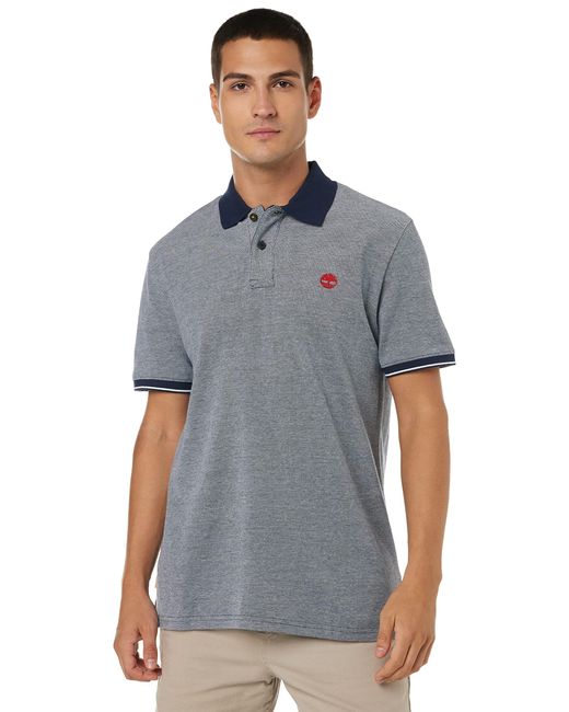 Timberland Blue Regular Oxford Cotton Polo Shirt for men
