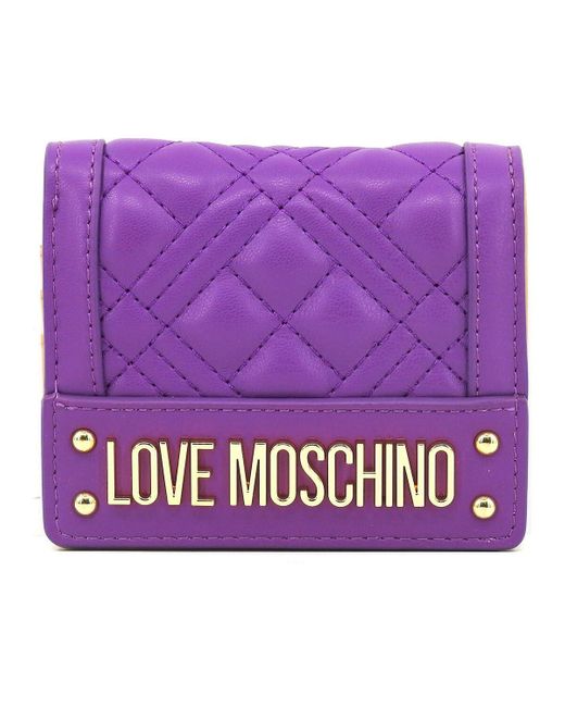 PORTAFOGLIO QUILTED PU VIOLA di Love Moschino in Purple