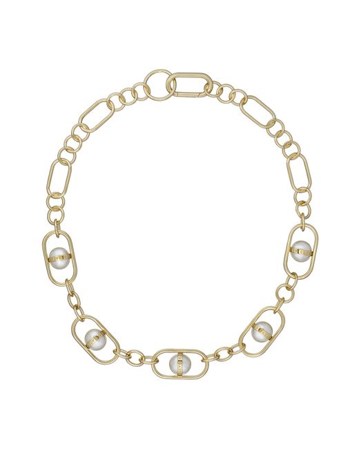 Ted Baker Metallic Perriet Statement Pearl Chain Necklace For