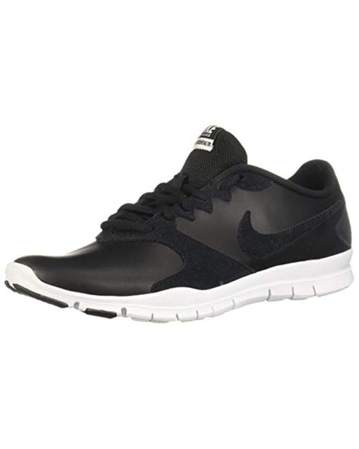 Nike Leather Wmns Flex Essential Tr Lt Trainers in Black | Lyst UK