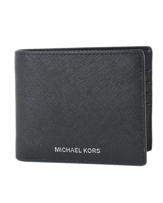 Michael Kors Black Harrison Saffiano Leather Billfold Wallet With Passcase No Box Included for men